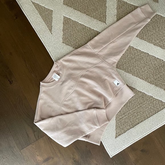 Adidas Taupe Crop Crewneck Sweatshirt - Picture 4 of 7